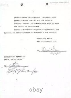Rare Signed 1st SPIDER-MAN STAN LEE 1975 Film Contract PSA/DNA Authentication