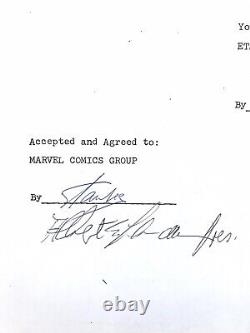 Rare Signed 1st SPIDER-MAN STAN LEE 1975 Film Contract PSA/DNA Authentication