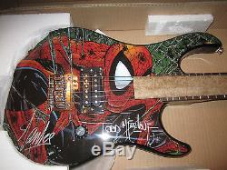 SDCC 2012 Exclusive SIGNED x2 Stan Lee, McFarlane Peavey Spider-Man Guitar +PICS