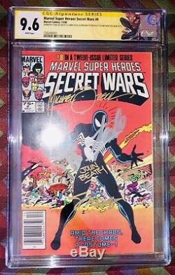 SECRET WARS 8 CGC 9.6 SIGNED 4X STAN LEE Now With New Spider Man Label