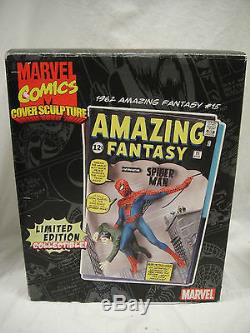 SIGNED By STAN LEE MARVEL AMAZING Fantasy SPIDER-MAN #15 3D COMIC COVER STATUE