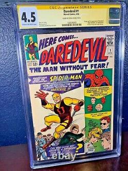 SIGNED First Appearance DAREDEVIL #1 STAN LEE 1964 Series CGC 4.5 ss 1st Murdock