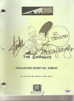 (SIGNED) x2 STAN LEE x1 NANCY CARTWRIGHT The Simpsons SCRIPT SABF03 psa dna