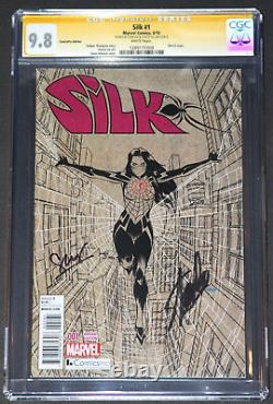 SILK #1 CGC SS 9.8 Comics Pro SKETCH Variant Signed 2X by STAN LEESTACEY LEE