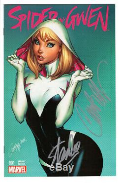 SPIDER-GWEN #1 SIGNED by STAN LEE & J. SCOTT CAMPBELL RUPPS VARIANT 2015 COA