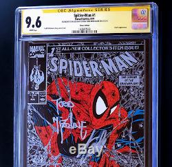 SPIDER-MAN #1 SILVER Edition SIGNED STAN LEE & MCFARLANE! CGC SS 9.6 1990