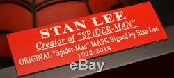 SPIDER-MAN Original Signed STAN LEE AUTOGRAPH Mask, Frame, UACC, COA, Plaque
