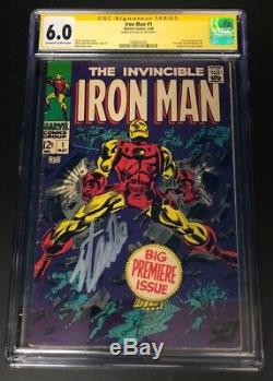 STAN LEE Autograph IRON MAN 1 1968 Signed Marvel Comics CGC 6.0 Authentic AUTO