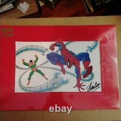 STAN LEE SIGNED AUTOGRAPH MARVEL SPIDERMAN MATTED CEL CELLo