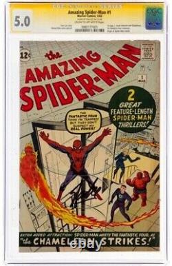STAN LEE Signed 1963 Amazing SPIDER-MAN #1 SS Marvel Comics CGC 5.0 CHAMELEON