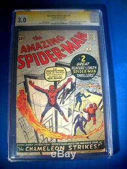 STAN LEE Signed 1963 Amazing SPIDER-MAN #1 SS Marvel Comics CGC Graded 3.0 GD/VG
