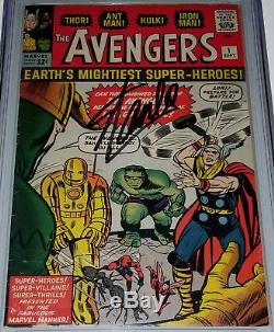 STAN LEE Signed THE AVENGERS Vol 1 Key #1 Sept, 1963 CGC 4.5 VG+ SS LARGE AUTO