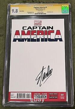 Signed Stan Lee Captain America 1 CGC SS 9.8! Blank Sketch Edition