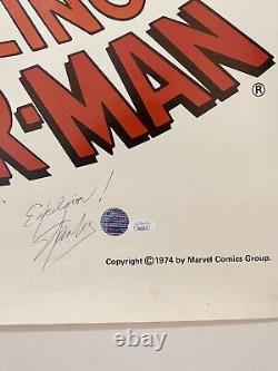 Signed Stan Lee Vintage Spider-man Poster Inscribed Excelsior Approved Coa Jsa B