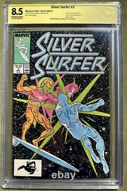 Silver Surfer #3 Signed Stan Lee CBCS 8.5 Verified 1987 Marvel Comics Mantis App