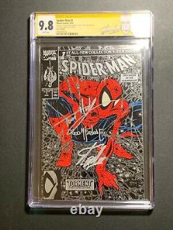 Spider-Man #1 Silver CGC 9.8 SIGNED BY Stan Lee Tom Holland and Todd McFarlane