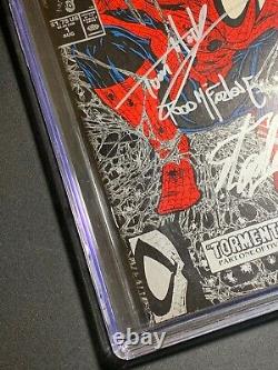 Spider-Man #1 Silver CGC 9.8 SIGNED BY Stan Lee Tom Holland and Todd McFarlane