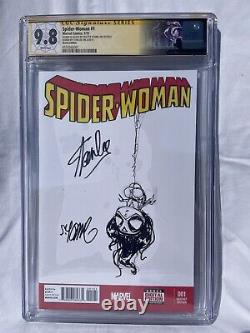 Spider-Woman #1 CGC 9.8 Original Sketch by SKOTTIE YOUNG & Signed by STAN LEE