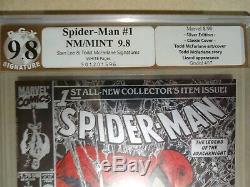 Spider-man #1 Silver Ed. PGX 9.8 SS Signed STAN LEE & Mcfarlane (like CGC) 1990