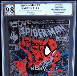Spider-man #1 Silver Edition Signed Stan Lee + Mcfarlane 9.8 Pgx Ss 1990