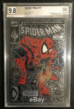 Spider-man 1 Silver Variant Signed Stan Lee Todd Mcfarlane Pgx 9.8 Not Cgc Cbcs