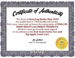 Spider-man #390animation Celsigned Stan Leebagleyfingerothmarvel1994coa