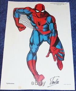 Spider-man Postersigned Stan Lee1966repromarvel Comicscoavery Fineditko