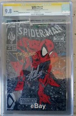 Spiderman Torment Silver 1 CGC 9.8 Signed By Stan Lee And Todd McFarlane