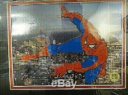 Stan Lee Autographed Marvel Studio Collection Spider-man Sericel Framed Print