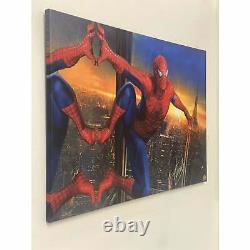 Stan Lee Autographed Signed Spider Man Canvas STAN Hologram & Photo Proof