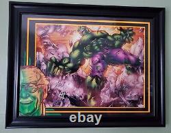 Stan Lee Autographed Signed The Incredible Hulk Framed Print 18x24 COA