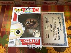Stan Lee Comicon Exclusive Funko Pop Signature Shirt Stan Lee Signed with COA