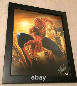 Stan Lee Hand Signed Autographed Spider-Man 16x20 Framed Photo with PSA COA
