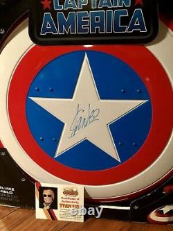 Stan Lee Hand Signed Captain America Marvel Metal Shield Life Size 24 Coa