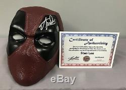 Stan Lee SIGNED Deadpool Mask Helmet Excelsior HOLO COA Marvel Movie Xcoser