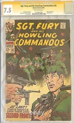 Stan Lee Signed 1968 Sgt. Fury and His Howling Commandos #58 CGC 7.5