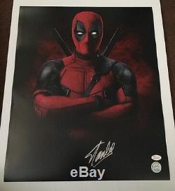 Stan Lee Signed Autographed 16x20 Photo Marvel Universe Deadpool JSA COA 17