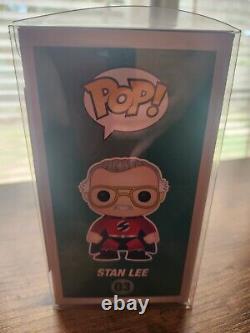 Stan Lee Signed Funko Pop Stan Lee #3 With COA Pop Protector Comikaze Exclusive
