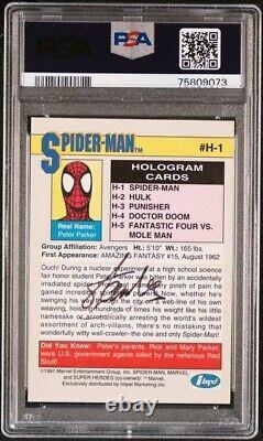 Stan Lee Signed Holographic Spiderman Card PSA Certified #H-1 EX 5 AUTO 8