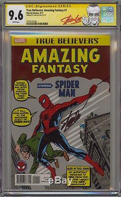 Stan Lee Signed Marvel True Believers Amazing Fantasy #15 CGC 9.6 SS Red Label
