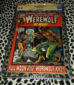 Stan Lee Signed Ss Signature Series Werewolf By Night #1 Cgc 4.0 Key 1972 Comic