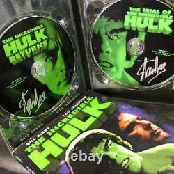 Stan Lee Signed TWICE 2003 Marvel The Incredible Hulk Returns & Trial DVD Set