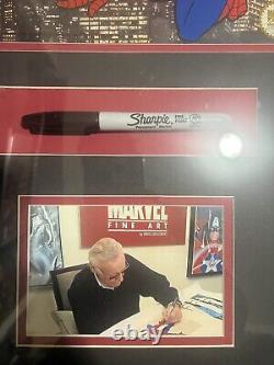 Stan Lee signed Spider-man picture framed