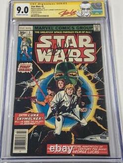 Star Wars #1 35 Cent Price Variant Signed by Mark Hamill & Stan Lee CGC 9.0 SS