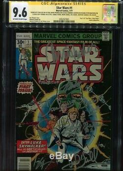 Star Wars #1 CGC 9.6 Signed Stan Lee+8 Marvel comics 1977