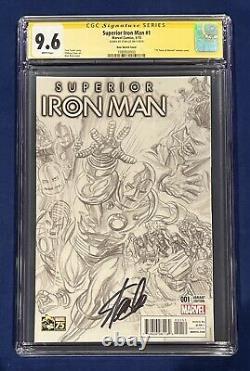 Superior Iron Man #1 Ross 75 Years Sketch CGC 9.6 Signed by Stan Lee on 11/8/18
