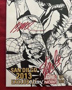 Superior Spider-Man 13 Humberto Ramos B/W Variant Signed- Stan Lee w COA & Ramos