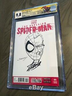 Superior Spider-man 1 Cgc Ss 9.8 Sketch Mark Bagley Signed Stan Lee Nyc Label