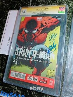 Superior Spiderman 1 Cgc 9.8 Ss Stan Lee X 2 Signed Quesada Cover Marvel Comic