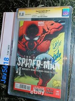 Superior Spiderman 1 Cgc 9.8 Ss Stan Lee X 2 Signed Quesada Cover Marvel Comic